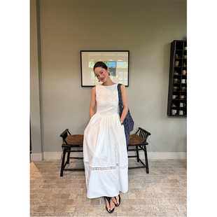 重工刺绣高腰深v后露背无袖 26春法式 连衣裙H26C8688 OPEN NEW