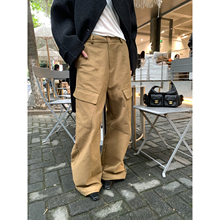 TABLE-款博主同款洋气街头大口袋阔腿工装裤磨毛薄绒休闲裤35075