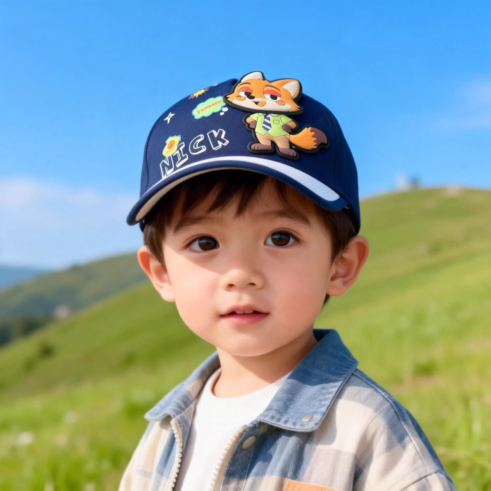 新款儿童帽子男女童鸭舌帽疯狂动物遮阳帽可爱棒球帽春夏调节防晒