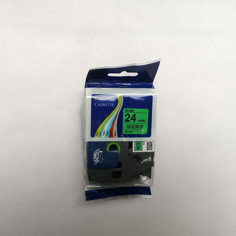 兄弟标签带绿底黑字适用兄弟标签打印不干胶色带防水奈磨奈刮防油