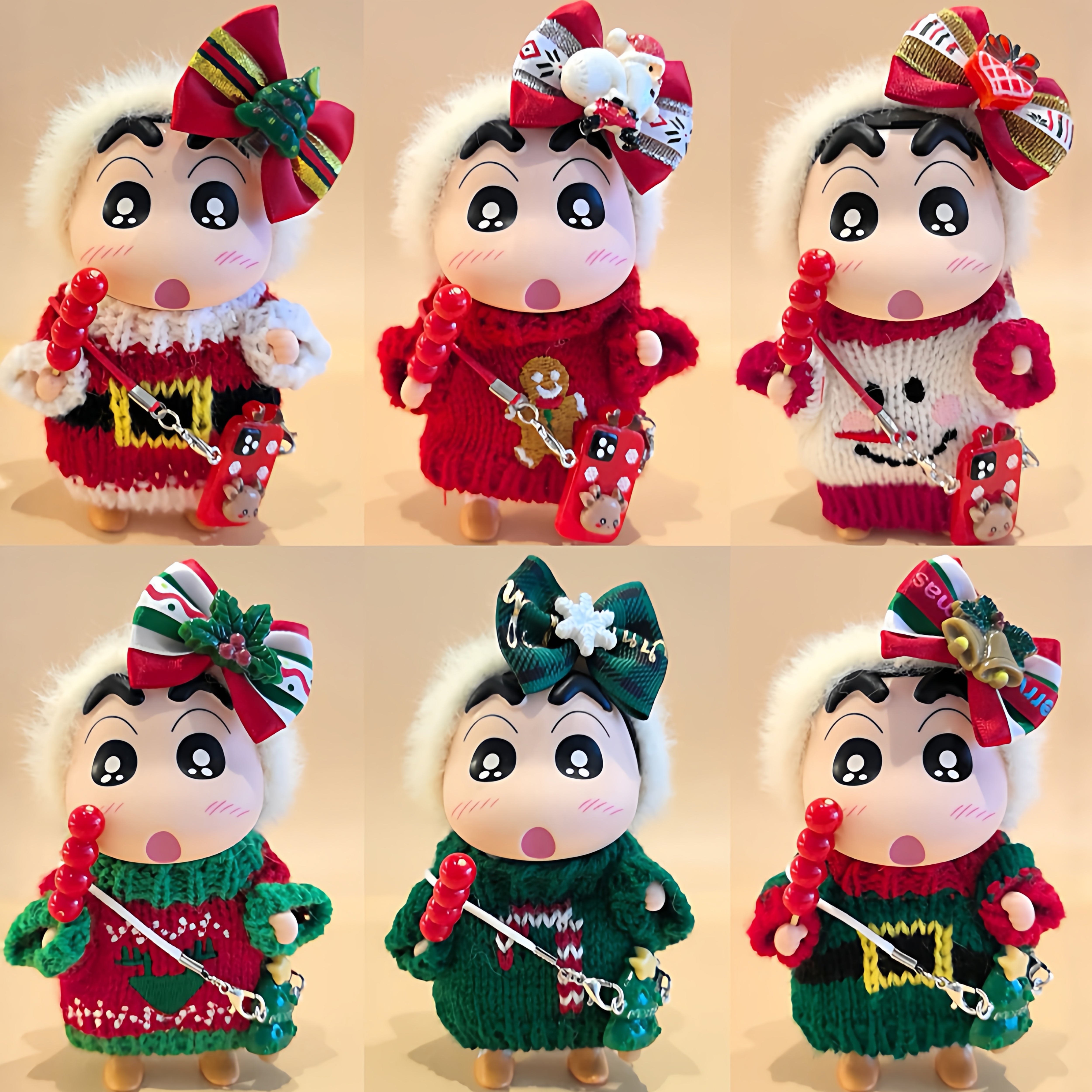 蜡笔小新周边圣诞礼物手办摆件