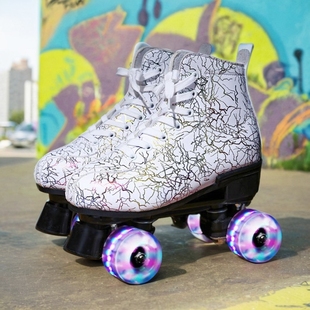 溜冰鞋双排轮速滑双排成人静音塑钢初学旱冰场馆轮滑花式儿童专业