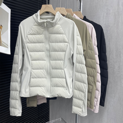 轻薄户外运动白鸭绒羽绒服女短款