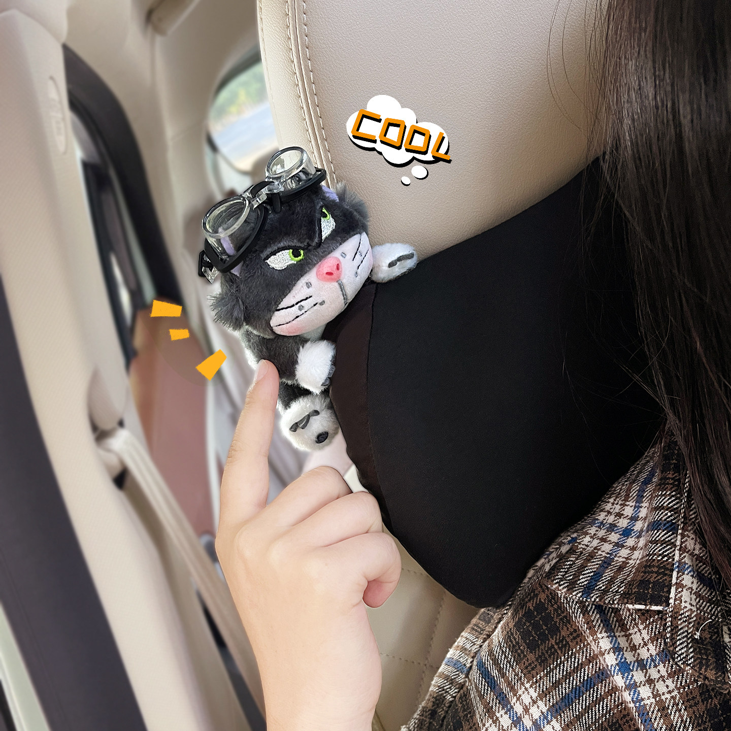 2026新款卡通猫咪汽车头枕护颈枕记忆棉车载腰靠车内靠垫护腰抱枕,汽车用品/电子/清洗/改装,头枕,淘宝优惠券,粉丝福利购,淘宝优惠卷