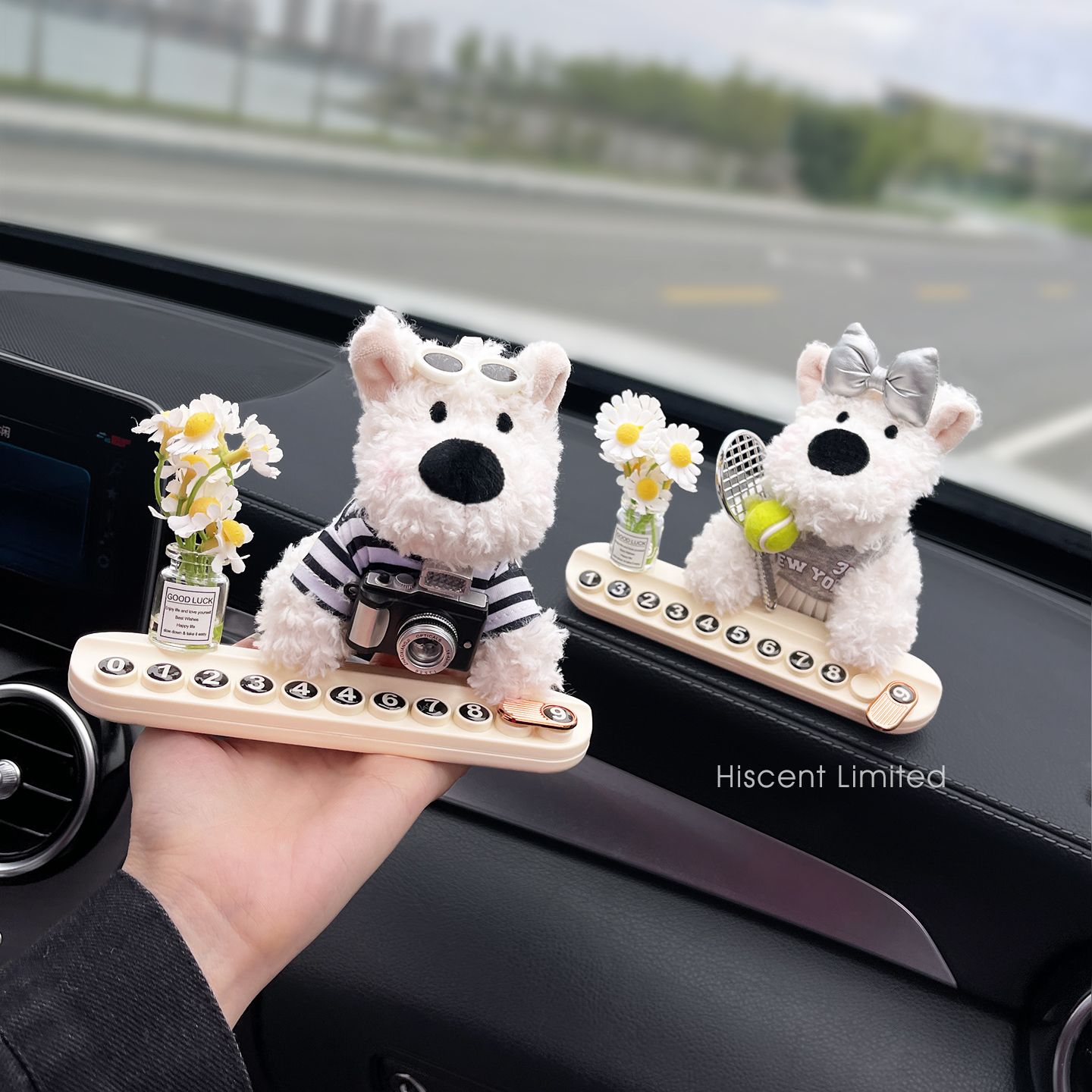 新车礼物西高地汽车停车号码牌