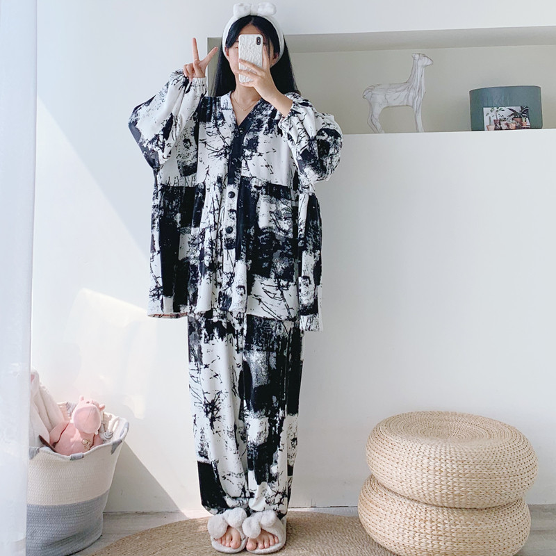 天鹅绒开衫蝙蝠款V领睡衣冬季加肥大码套装胖mm200斤海岛绒家居服