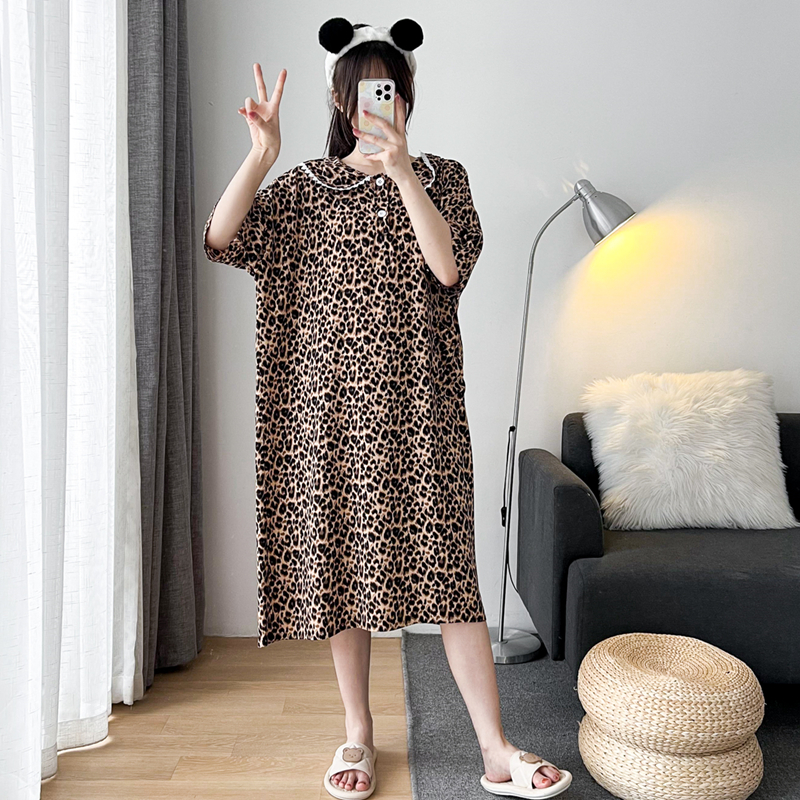 绵绸人造棉夏季可爱花边睡裙