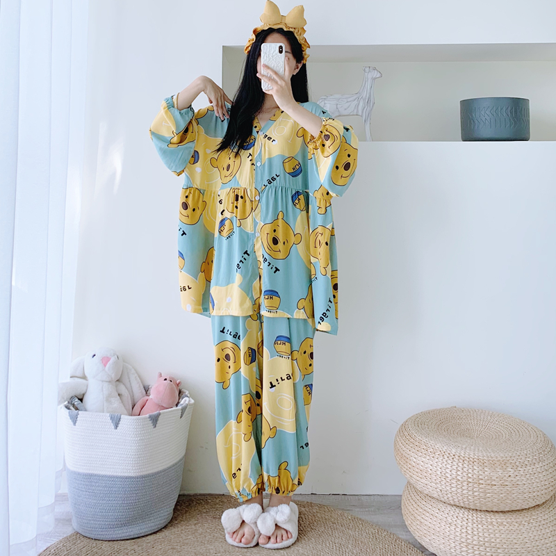 女绵绸蝙蝠款家居服睡衣