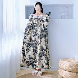 花边海岛绒加长睡裙冬季加肥大码超长孕妇胖mm200斤保暖加绒睡袍