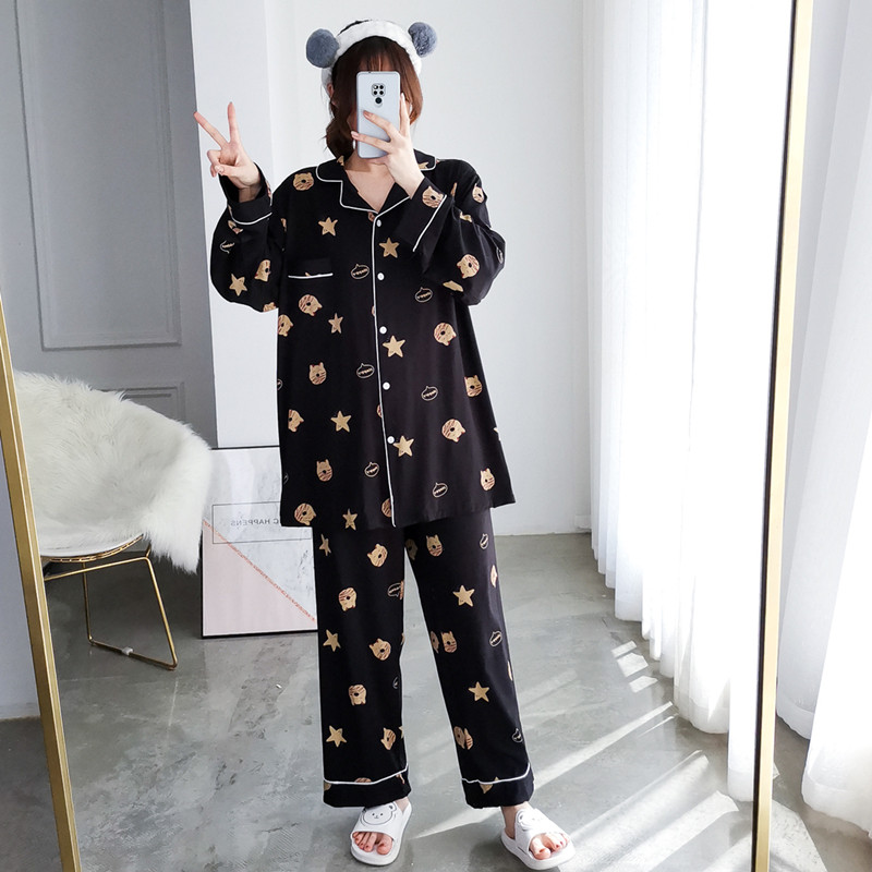 情侣卡通男女简约加肥胖mm睡衣