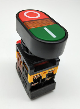 上海马可APBB-22N-25N双键带灯按钮开关双位自复位椭圆形22mm25mm