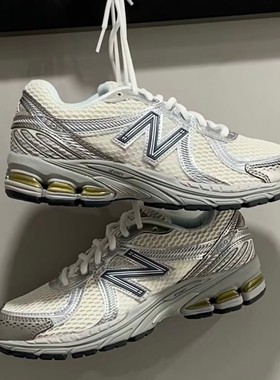 New Balance 860系列V2舒适透气芭蕾风复古运动鞋银灰白ML860GO2