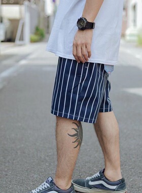 Cookan Chef 21SS 日系City boy条纹宽松男女休闲厨师短裤沙滩裤