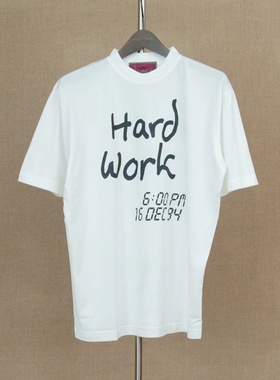 Christopher Nemeth 夏季趣味字母图案印花情侣款圆领短袖T恤TEE