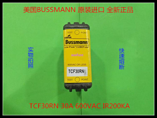 TCF30RN 美国BUSSMANN保险丝快速熔断器 30A 600VAC IR200KA