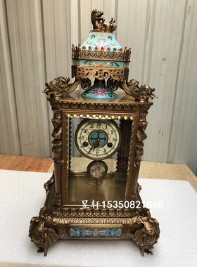 昱轩新品 纯铜机械趣味玩乐娱乐观赏机械珐琅彩座钟