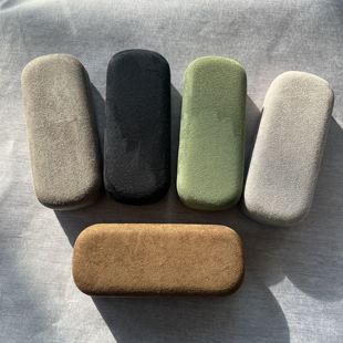 新款加厚仿鹿皮布料眼镜盒大尺寸铁盒板材框架学生近视眼镜盒