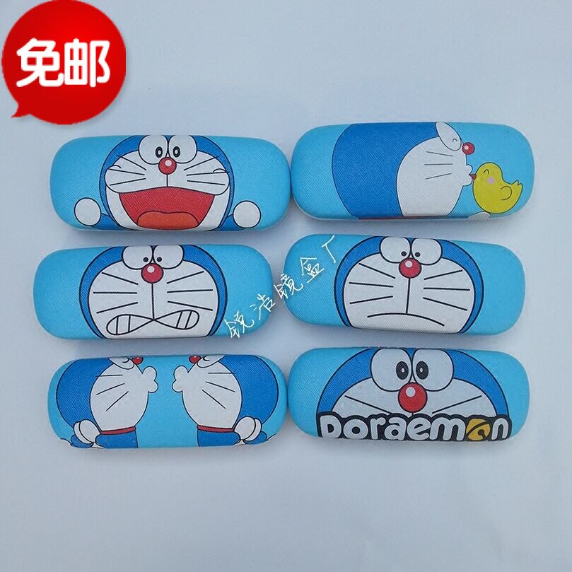 新款 韩国小清新可爱儿童近视眼镜盒 动漫叮当猫眼睛框架配件包邮