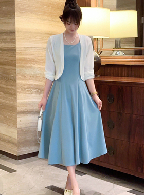 黑色无袖背心吊带连衣裙子女夏季2025新款小个子a字法式长裙气质