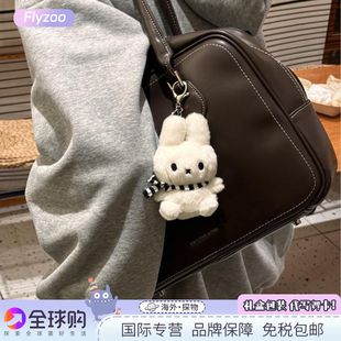 日本可爱米菲兔条纹围巾毛绒挂件公仔玩偶书包挂饰钥匙扣生日礼物