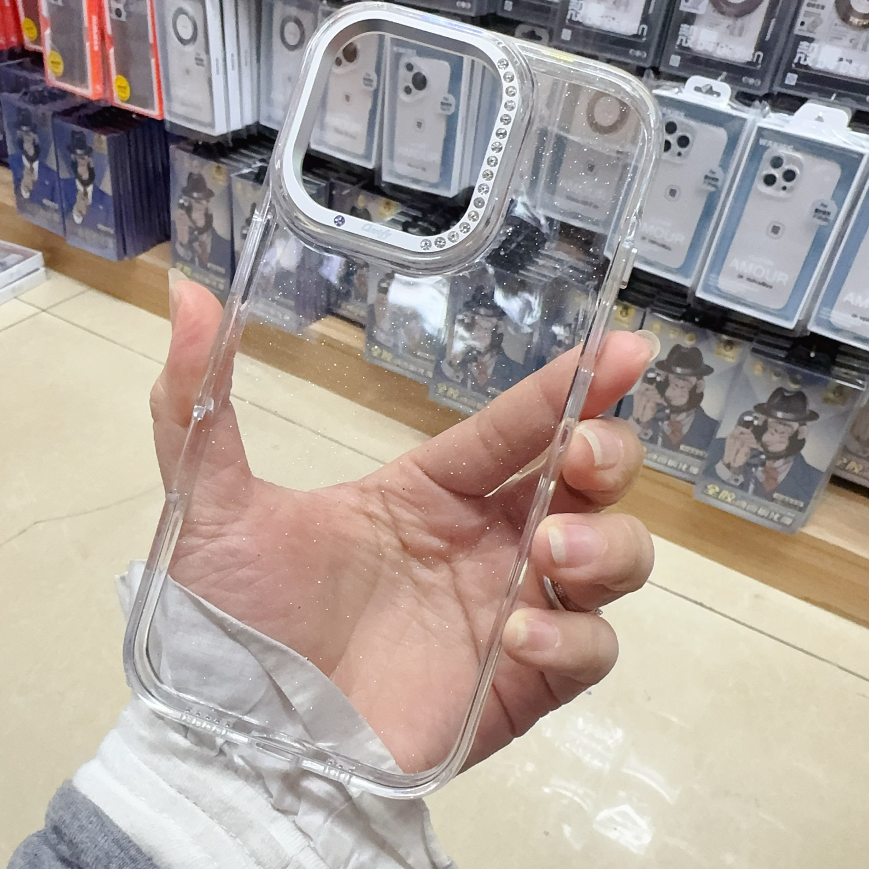 适用苹果16promax手机壳mate60pro新款15promax透明保护套16pm磁吸全包防摔外壳15por超薄14闪粉女高级感