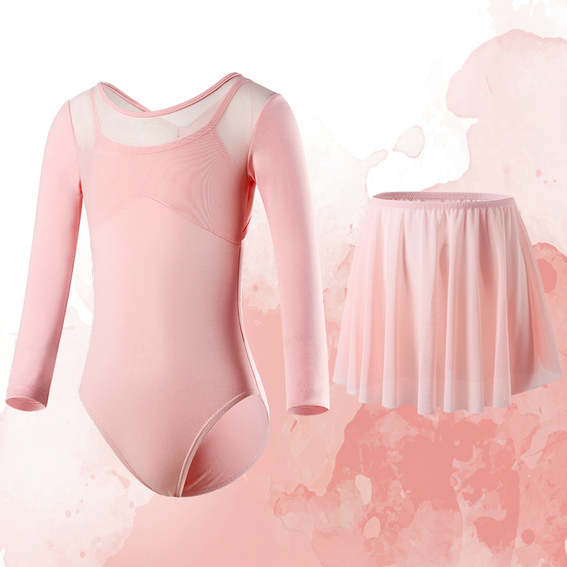 儿童舞蹈服长袖练功服秋冬季吊带