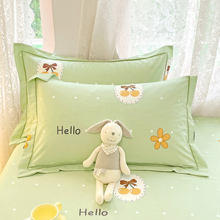 2025春新款磨毛枕套一对装加厚枕头套48x74cm枕芯套单人枕非纯棉