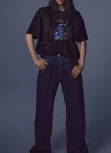 现SPELL*2026秋季新品宽松牛仔喇叭裤复古休闲长裤韩版裤子女