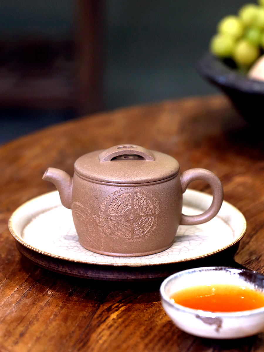 口盖硕大刻绘出彩瓦当纹吉象富贵寓意出水爽