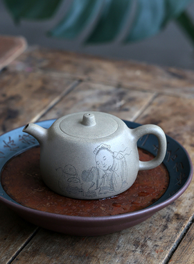 一水堂宜兴原矿紫砂壶张重庆青堂茶具家用泡茶器段泥井栏壶210cc