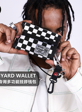 RGH 黑白棋盘格帆布钱包学生卡套多功能零钱包驾驶证卡包男孩潮牌