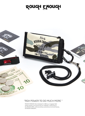 RGH 防盗刷钱包旅行迷彩帆布银包随身大容量户外防水男士复古短款