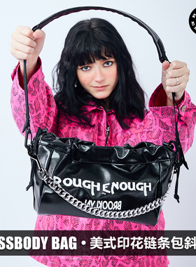 RGH 女士休闲通勤斜挎包带链条腋下包PU皮质印花手提包防水单肩包