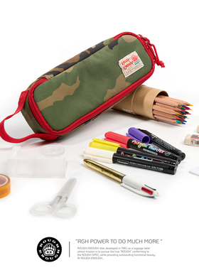 Rough Enough防水迷彩笔袋男孩文具盒学生文具袋男生战术款铅笔盒