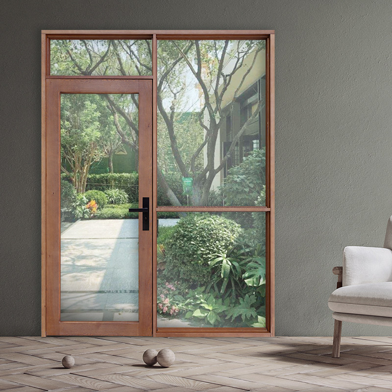 玻璃实木进户门定制 服装店咖啡店酒吧玻璃木门 家装工装实木门