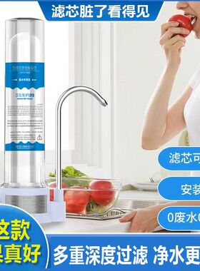 净水器水龙头透明过滤器家用非直饮厨房前置净水自来水陶瓷滤水器