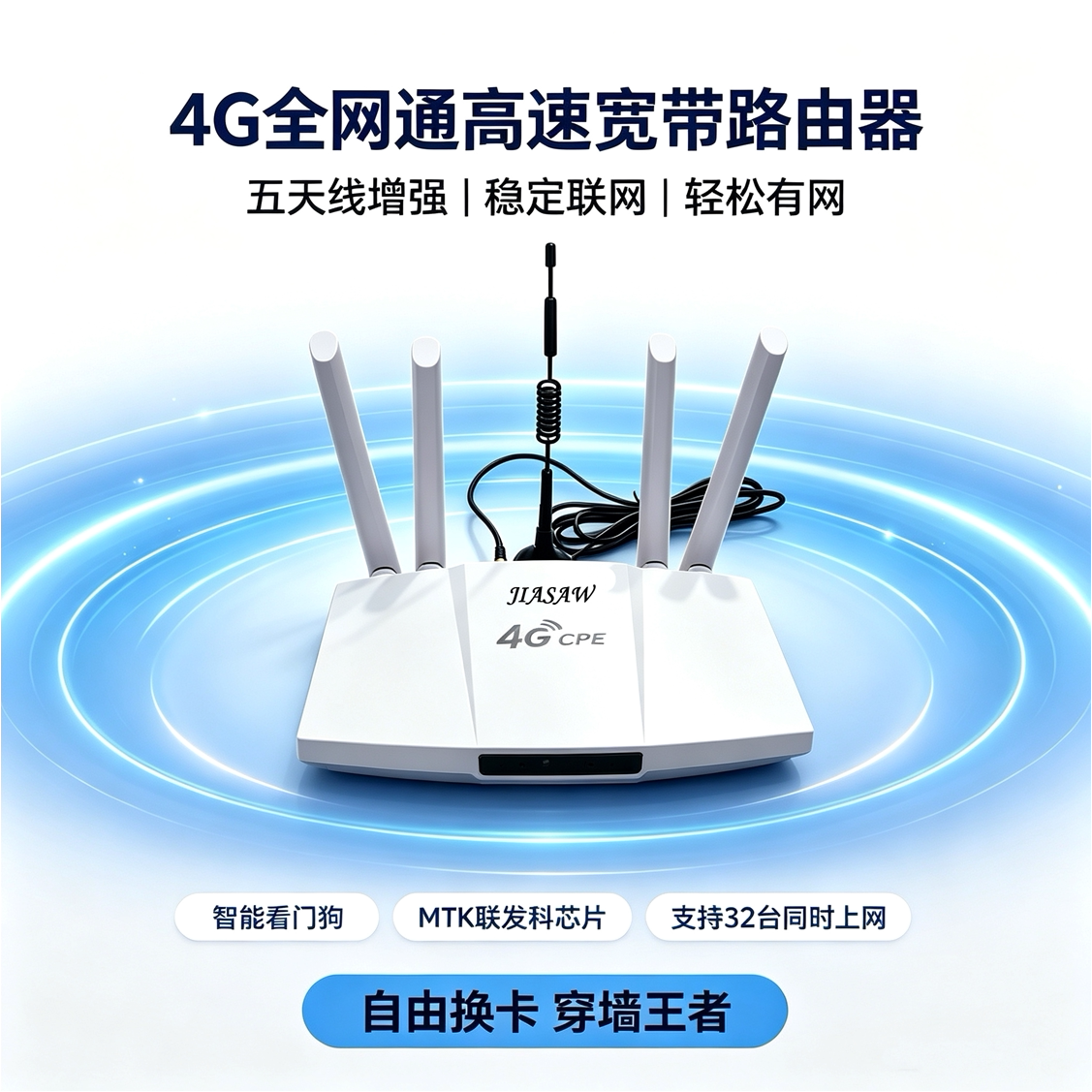 五天线设计超快超稳定路由器