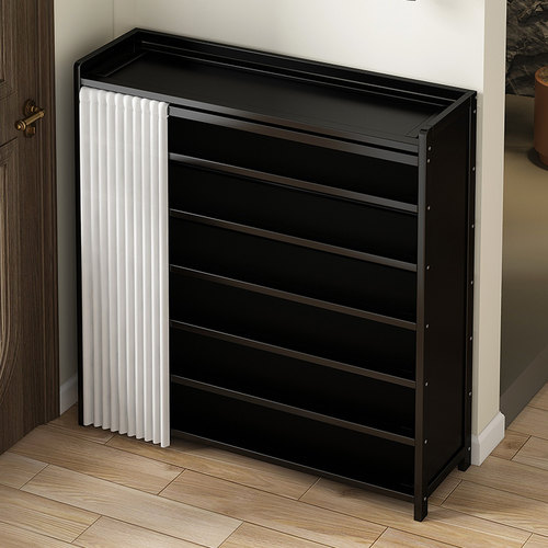 布帘鞋架子家用门口多层防尘鞋柜