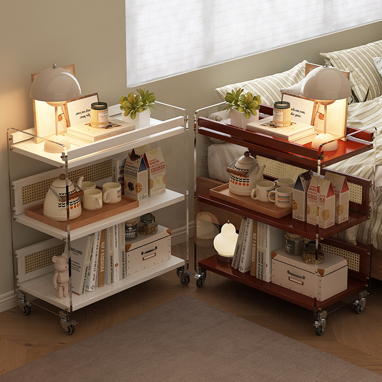 沙发边几客厅2025新款轻奢高级感可移动茶几置物架多层零食收纳架