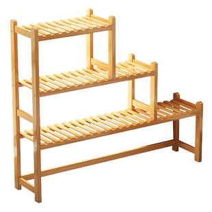 阳台花架2025新款落地式台阶置物架客厅飘窗台多肉层架实木花盆架