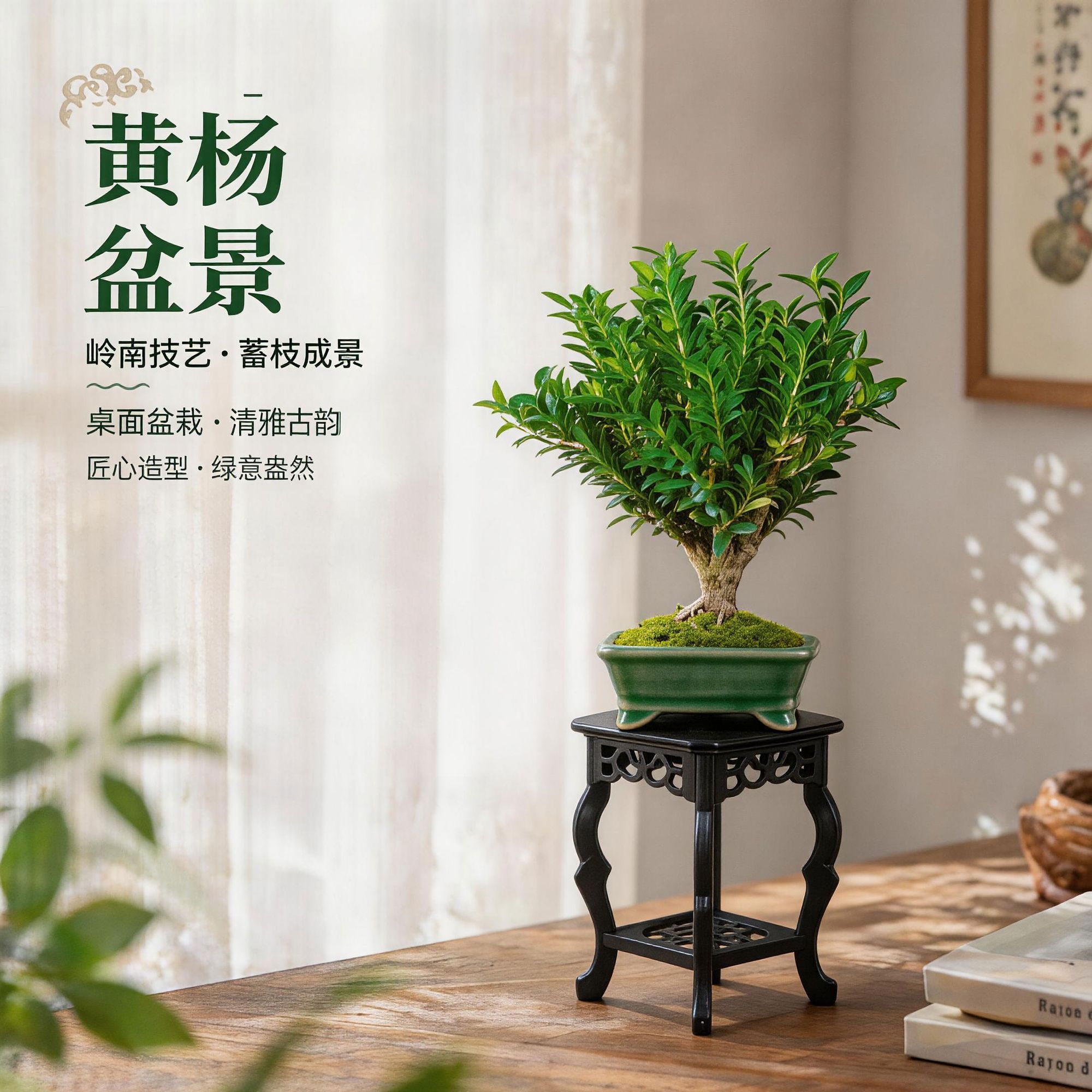 黄杨矮霸桩盆景树苗皱皮造型小叶盆栽绿植室内客厅好养树桩植物图片