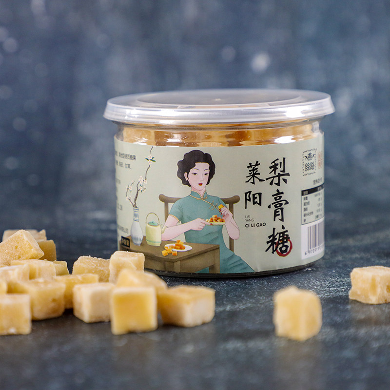燕丝路莱阳梨膏糖胖大海嗓子薄荷味清凉儿童罐装200克