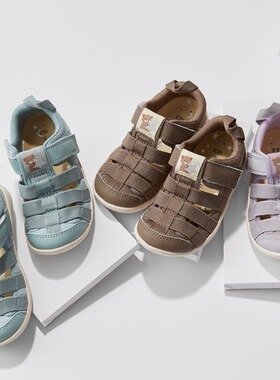 IFME2025夏小熊新款日本机能男女童网面透气防滑运动涉水溯溪凉鞋