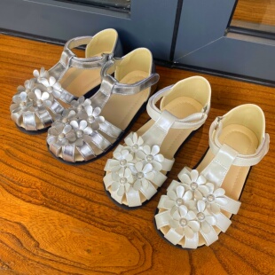 包脚后跟透气防滑 包头花朵精致凉鞋 B家第四弹 日系贵牌女儿童夏款