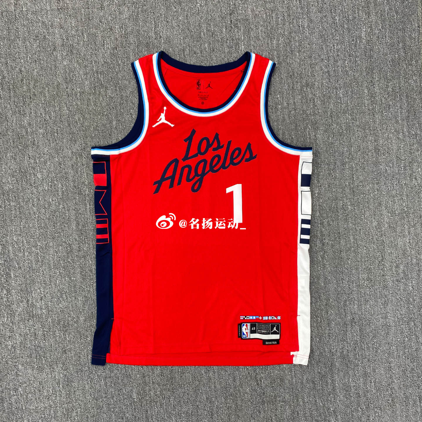 Nike 速干洛杉矶快船哈登1号球迷版球衣训练运动篮球服FQ4720-659