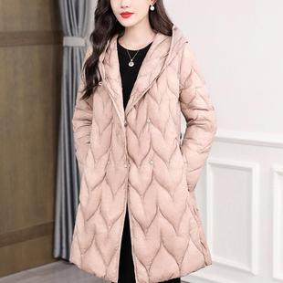 飘朵高端款气质中长款羽绒服2025冬季新款女90白鹅绒加厚中年外套