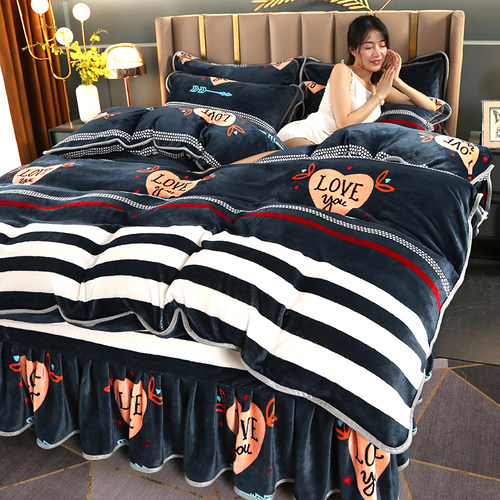 加厚牛奶绒四件套不起球抗静电