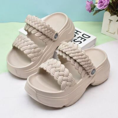 松糕厚底小个子凉拖鞋女夏外穿2025新款百搭增高高跟两穿拖鞋女凉