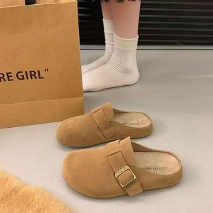 女森系内增高拖鞋 赵露思同款 包头半拖鞋 一脚蹬懒人鞋 厚底勃肯鞋