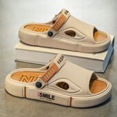 新款 居家防滑防臭一字 开车厚底防滑外穿沙滩时尚 两穿凉鞋 2025男士